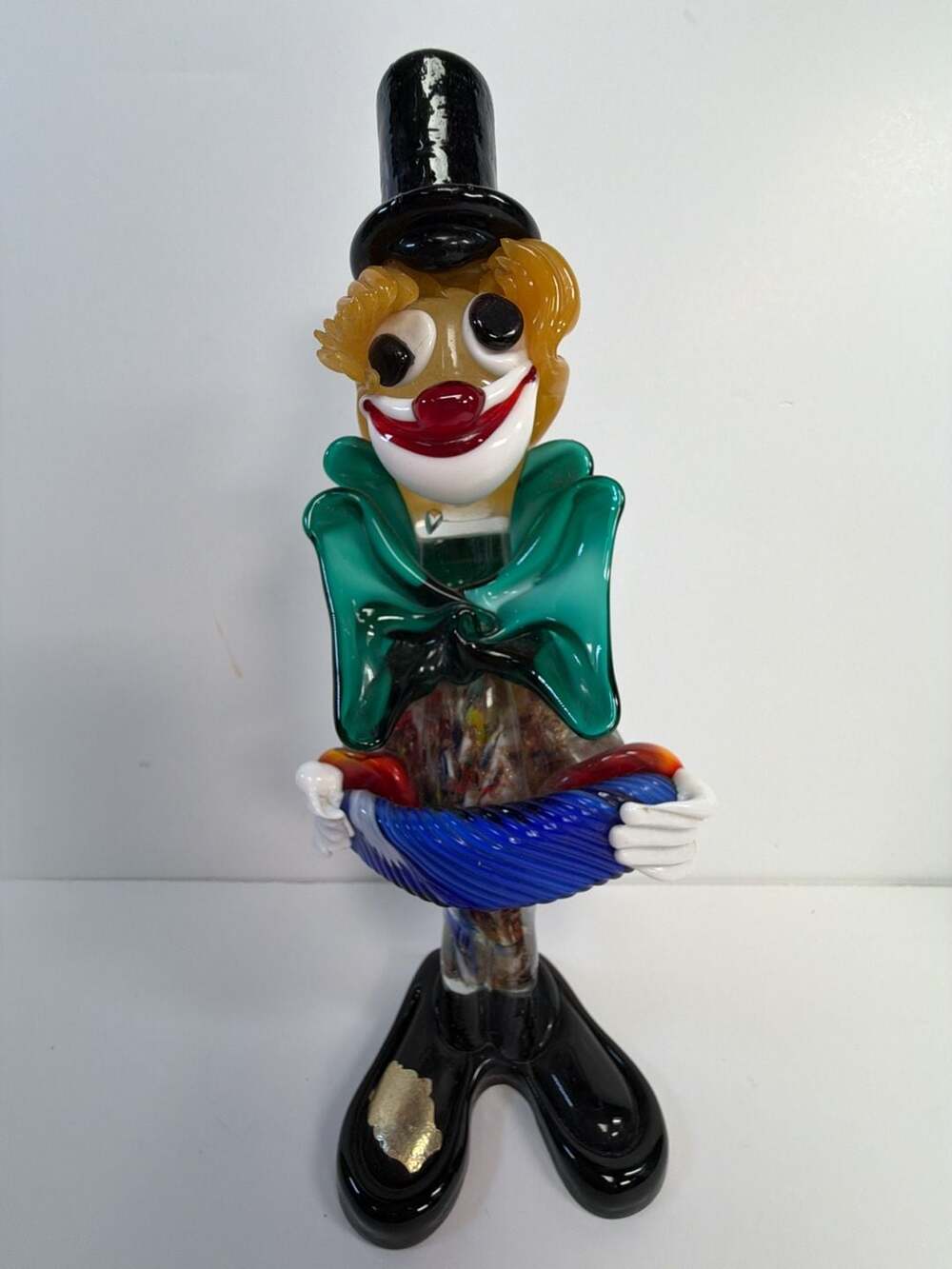 Vintage Murano Hand Blown Art Glass Millefiori Clown Figurine
